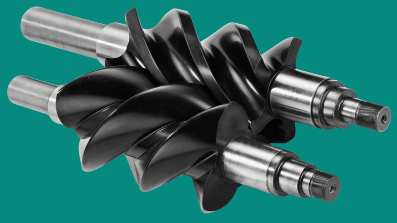 Pair of screw compressors (convex / concave)